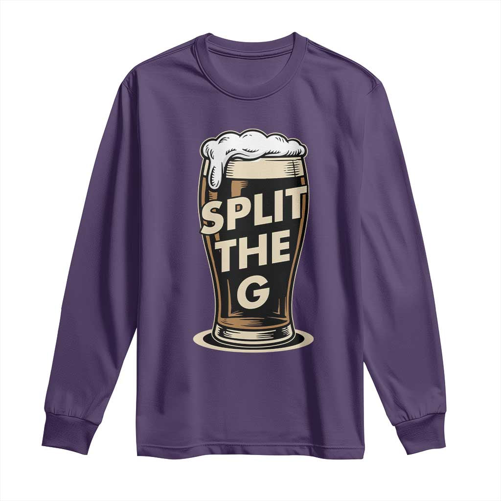 Funny Irish Beer Slit The G Long Sleeve Shirt Stout Beer Drinking Lover