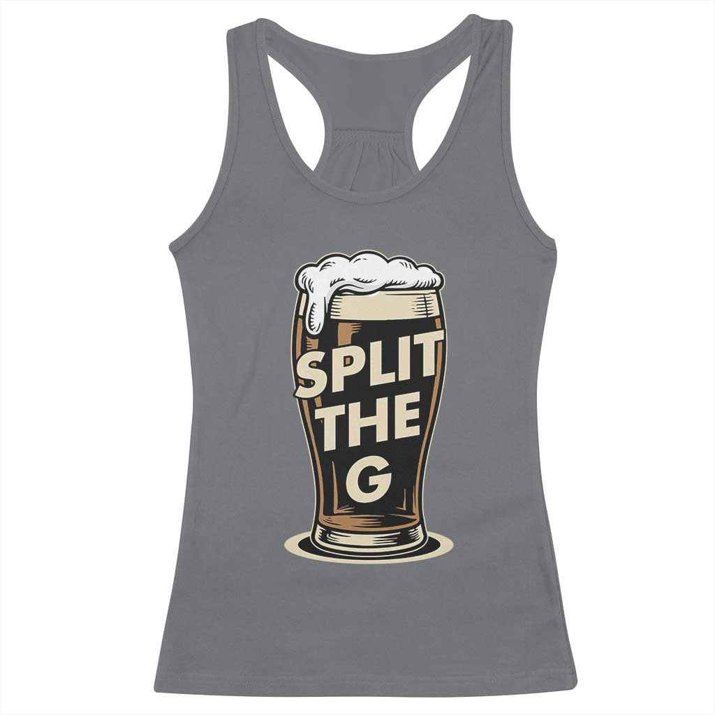 Funny Irish Beer Slit The G Racerback Tank Top Stout Beer Drinking Lover