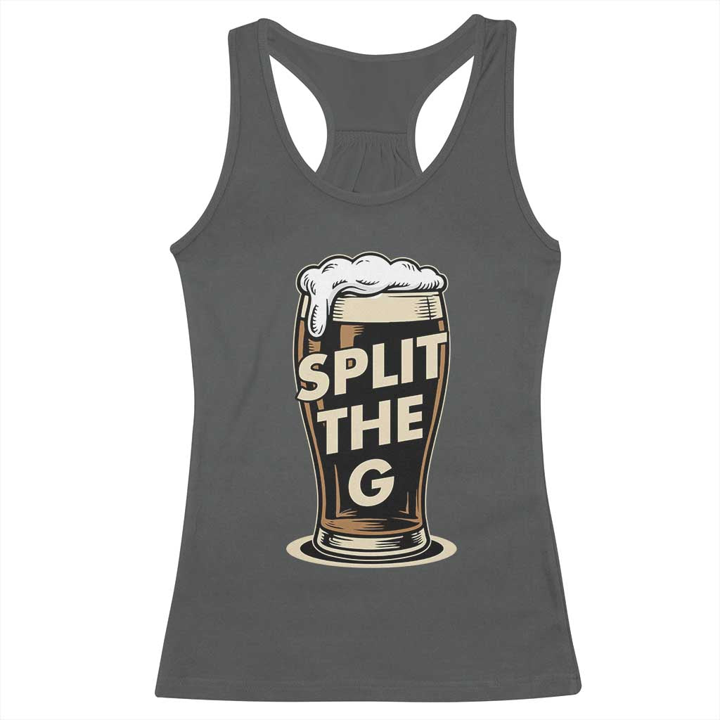 Funny Irish Beer Slit The G Racerback Tank Top Stout Beer Drinking Lover