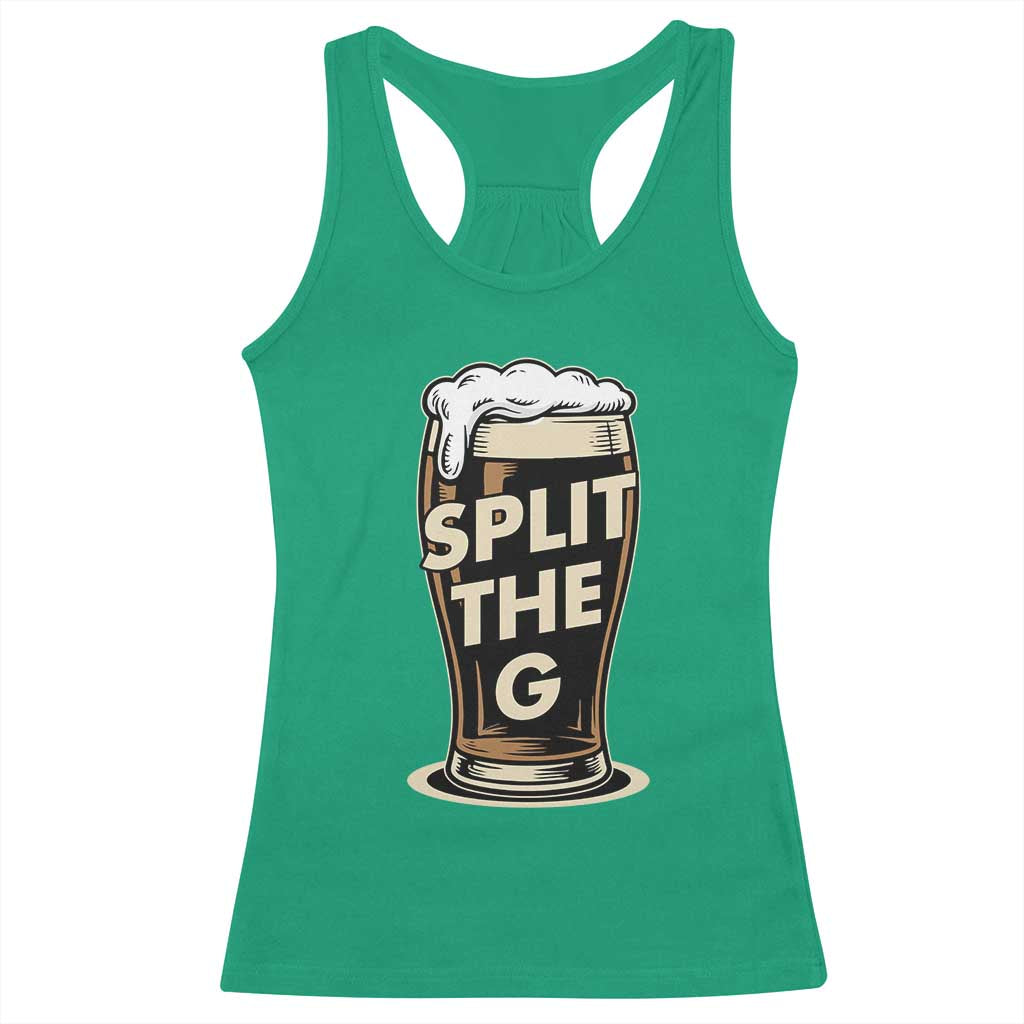 Funny Irish Beer Slit The G Racerback Tank Top Stout Beer Drinking Lover