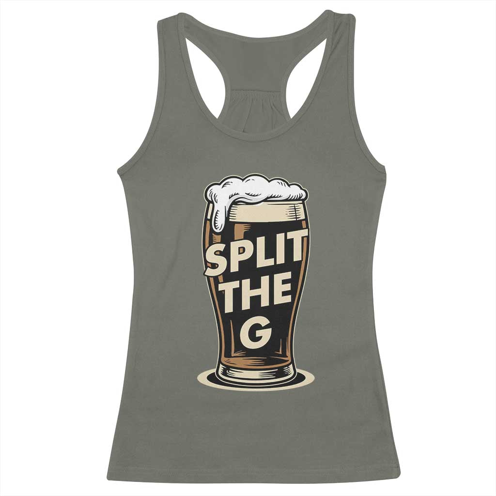 Funny Irish Beer Slit The G Racerback Tank Top Stout Beer Drinking Lover
