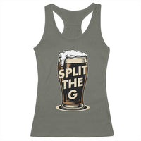 Funny Irish Beer Slit The G Racerback Tank Top Stout Beer Drinking Lover