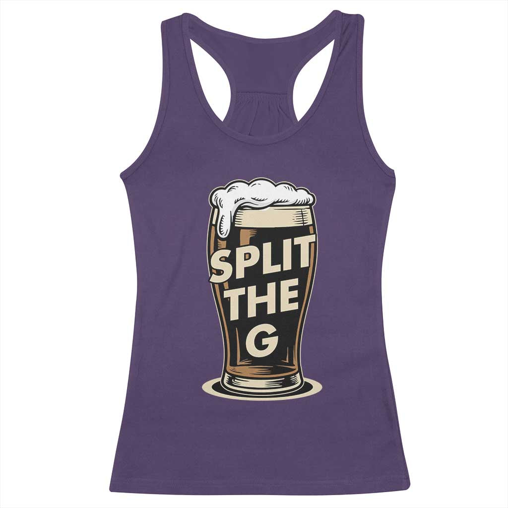 Funny Irish Beer Slit The G Racerback Tank Top Stout Beer Drinking Lover