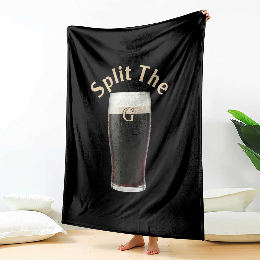 Funny Irish Beer Split The G Throw Blanket St Patricks Day Stout Beer Drinking Day