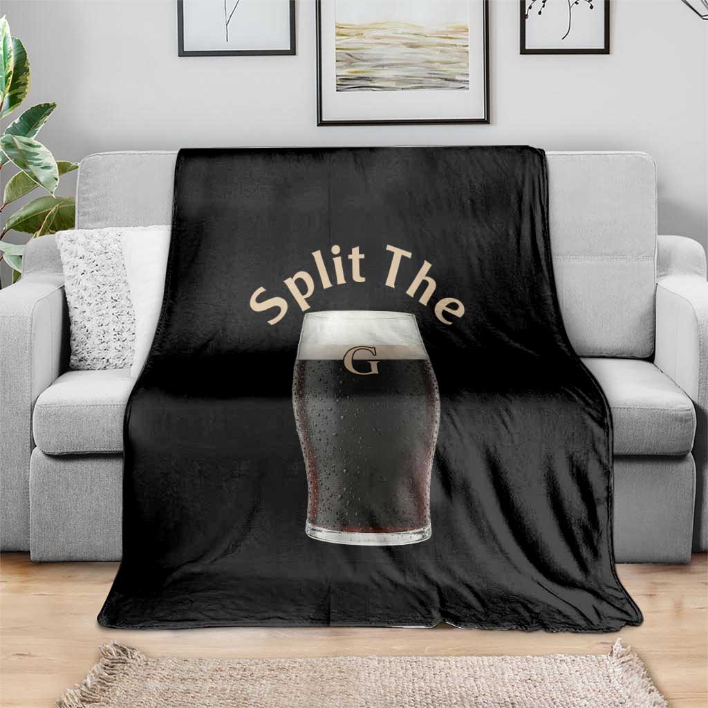 Funny Irish Beer Split The G Throw Blanket St Patricks Day Stout Beer Drinking Day