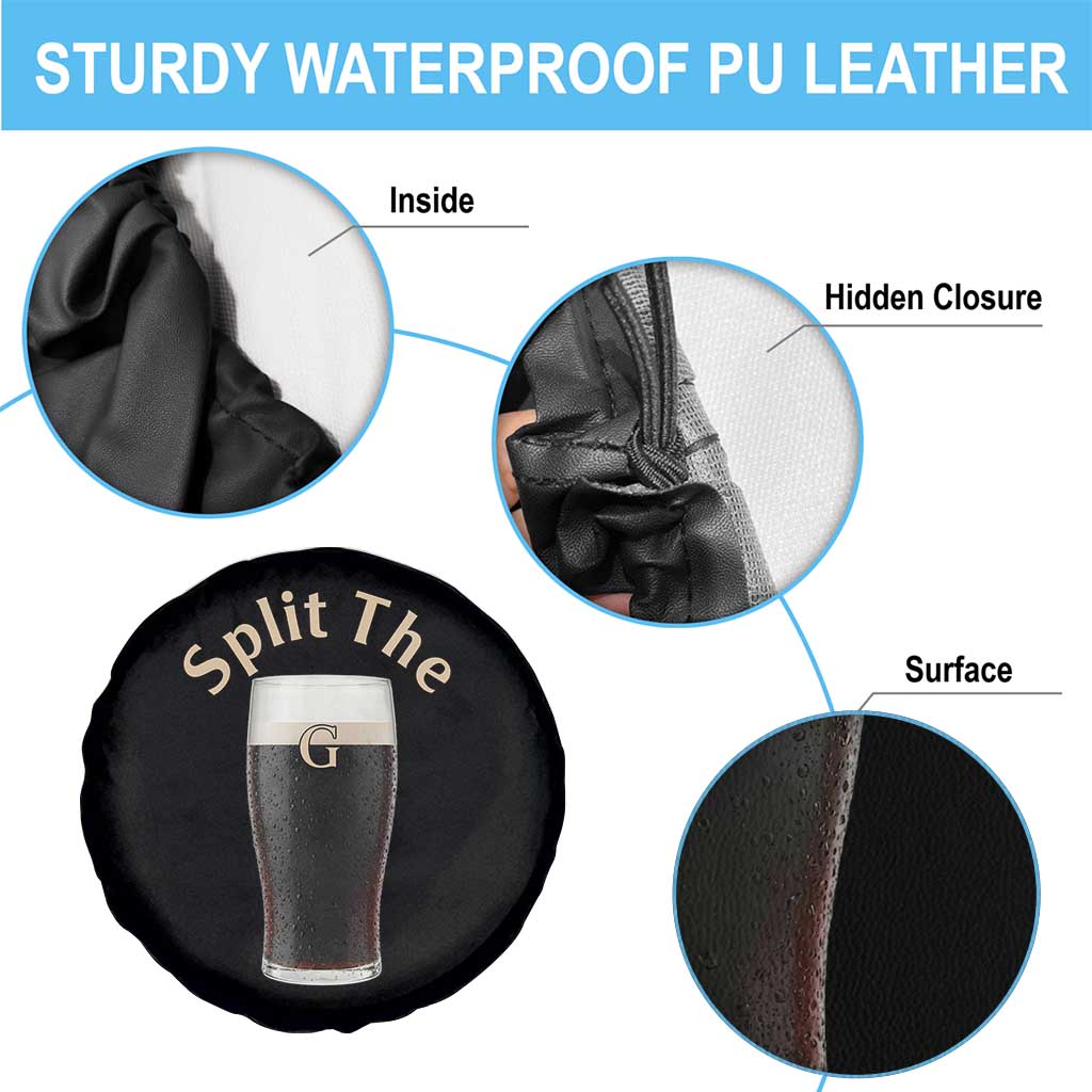 Funny Irish Beer Split The G Spare Tire Cover St Patricks Day Stout Beer Drinking Day
