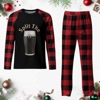 Funny Irish Beer Split The G Plaid Pajama Set St Patricks Day Stout Beer Drinking Day