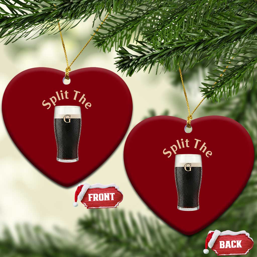 Funny Irish Beer Split The G Ceramic Ornament St Patricks Day Stout Beer Drinking Day