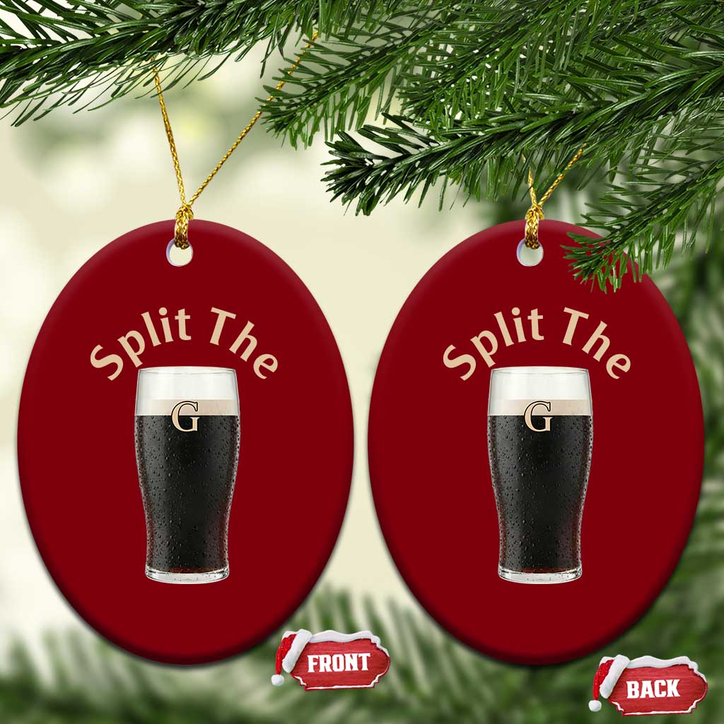 Funny Irish Beer Split The G Ceramic Ornament St Patricks Day Stout Beer Drinking Day