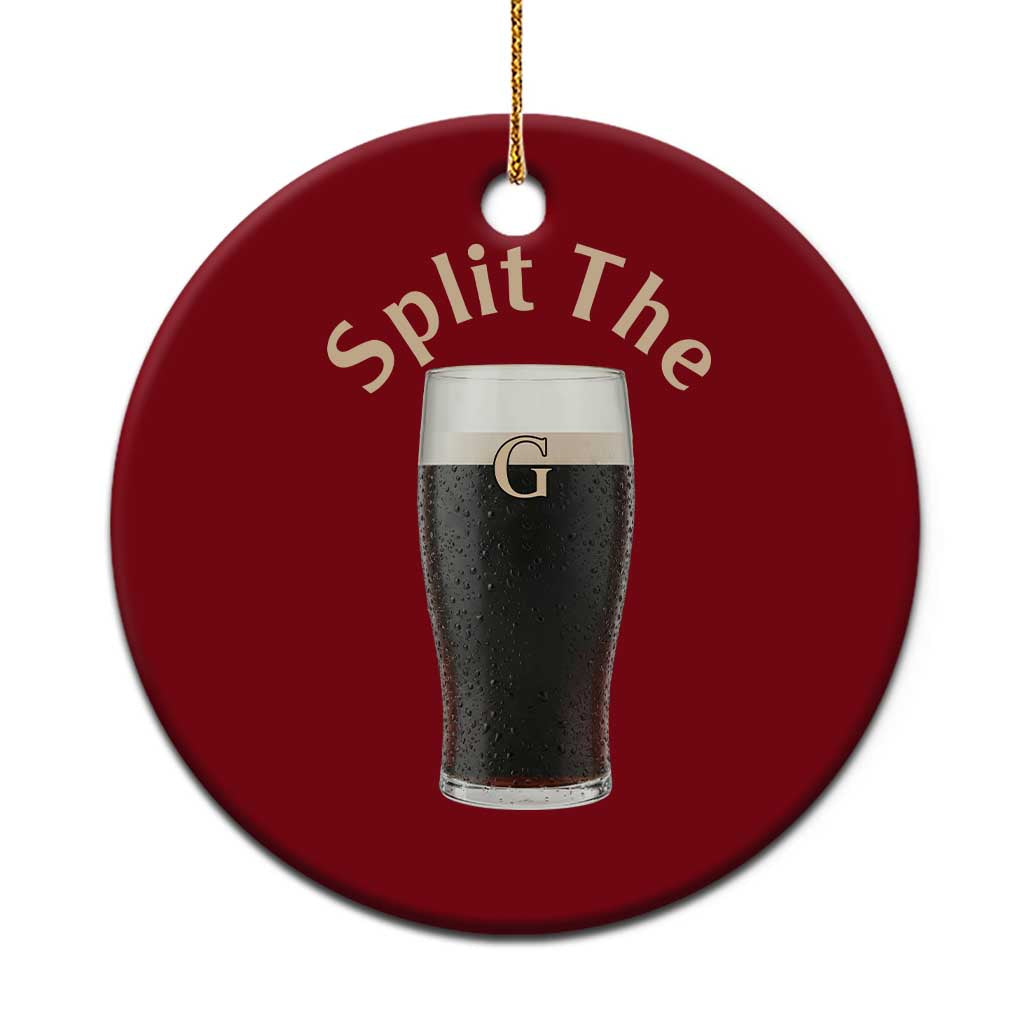 Funny Irish Beer Split The G Ceramic Ornament St Patricks Day Stout Beer Drinking Day