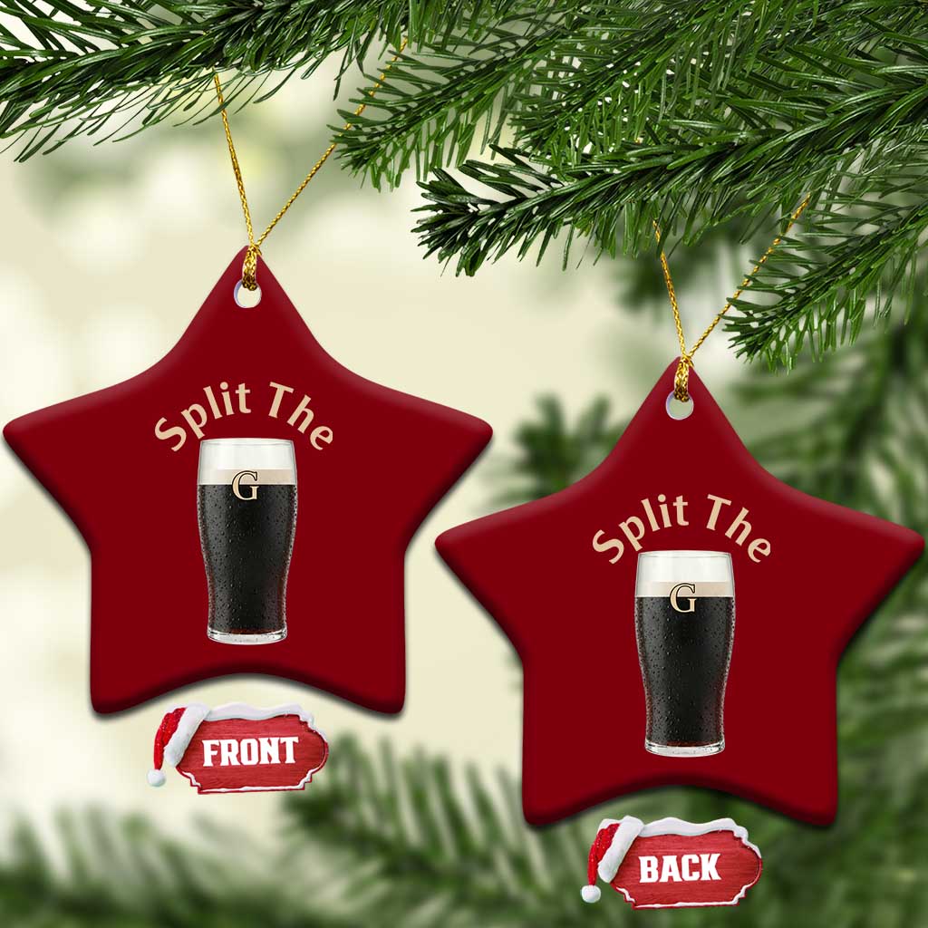 Funny Irish Beer Split The G Ceramic Ornament St Patricks Day Stout Beer Drinking Day