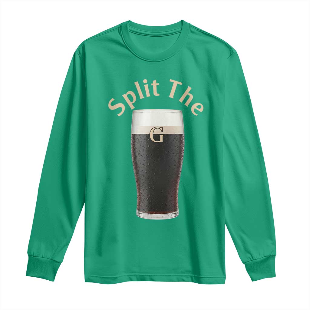 Funny Irish Beer Split The G Long Sleeve Shirt St Patricks Day Stout Beer Drinking Day