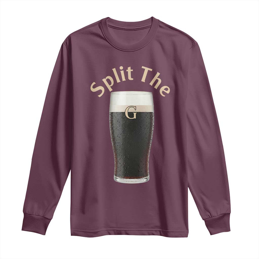 Funny Irish Beer Split The G Long Sleeve Shirt St Patricks Day Stout Beer Drinking Day