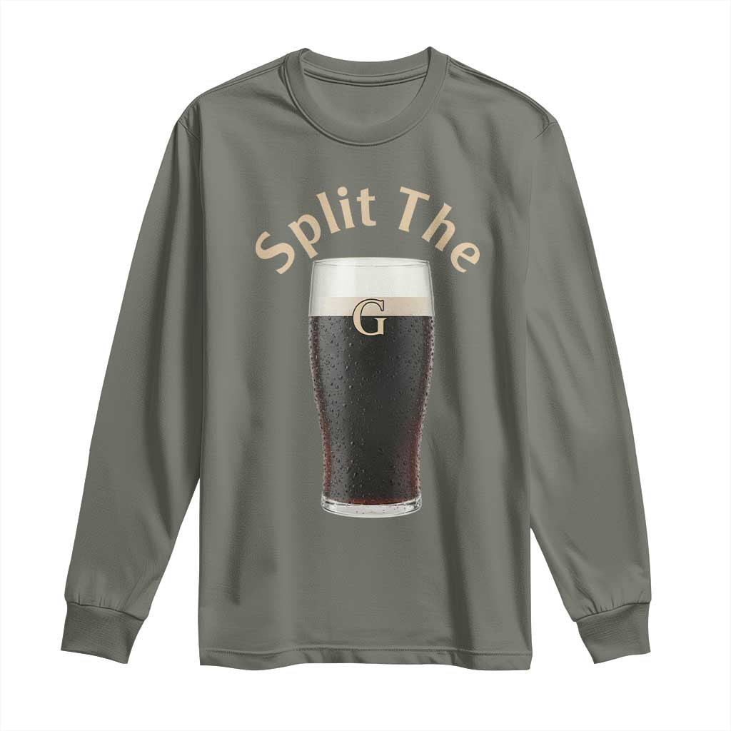 Funny Irish Beer Split The G Long Sleeve Shirt St Patricks Day Stout Beer Drinking Day