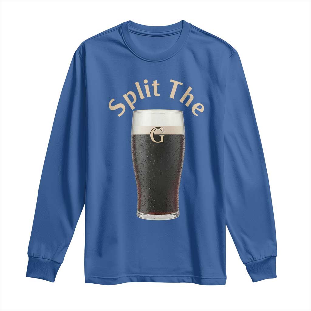 Funny Irish Beer Split The G Long Sleeve Shirt St Patricks Day Stout Beer Drinking Day