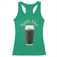 Funny Irish Beer Split The G Racerback Tank Top St Patricks Day Stout Beer Drinking Day