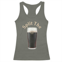 Funny Irish Beer Split The G Racerback Tank Top St Patricks Day Stout Beer Drinking Day