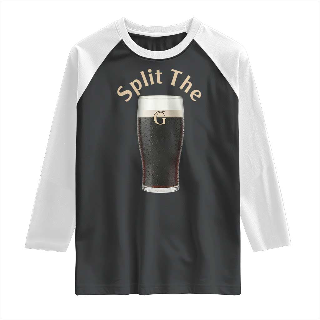 Funny Irish Beer Split The G Raglan Shirt St Patricks Day Stout Beer Drinking Day