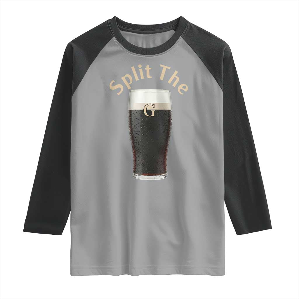 Funny Irish Beer Split The G Raglan Shirt St Patricks Day Stout Beer Drinking Day