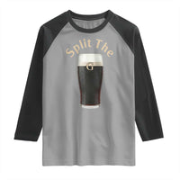 Funny Irish Beer Split The G Raglan Shirt St Patricks Day Stout Beer Drinking Day