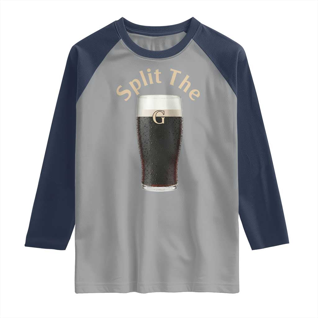 Funny Irish Beer Split The G Raglan Shirt St Patricks Day Stout Beer Drinking Day
