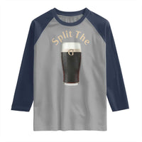 Funny Irish Beer Split The G Raglan Shirt St Patricks Day Stout Beer Drinking Day
