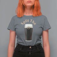 Funny Irish Beer Split The G T Shirt For Women St Patricks Day Stout Beer Drinking Day
