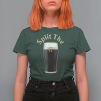 Funny Irish Beer Split The G T Shirt For Women St Patricks Day Stout Beer Drinking Day