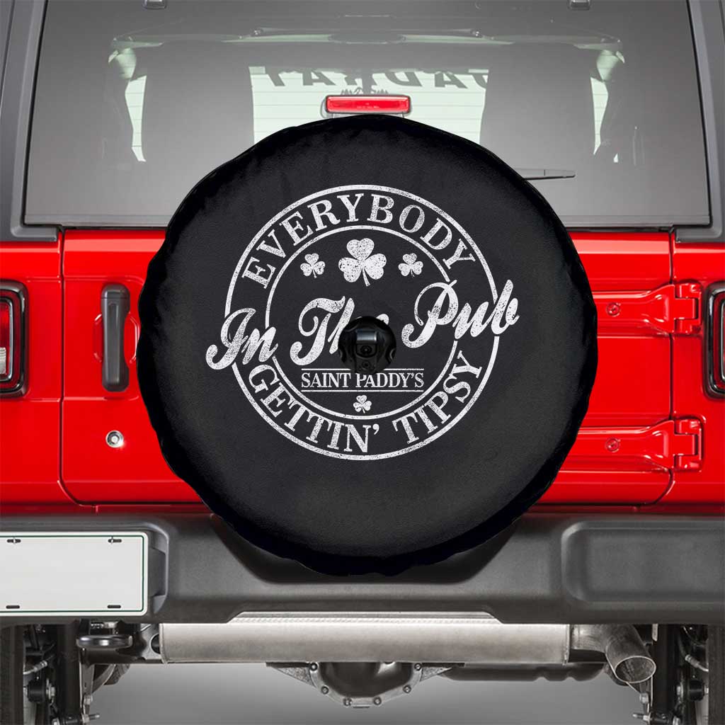 Everybody In The Pub Gettin Tipsy Spare Tire Cover Funny St Patricks Day Beer Drinking