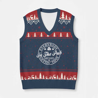 Everybody In The Pub Gettin Tipsy V-Neck Knit Sweater Vest Funny St Patricks Day Beer Drinking