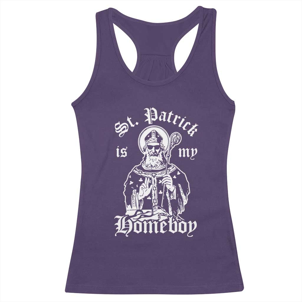 Saint Patrick Is My Homeboy Racerback Tank Top Funny St Patricks Day
