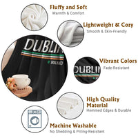Dublin Ireland Throw Blanket Ireland Flag Souvenirs St Patricks Day Shamrock