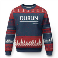 Dublin Ireland Ugly Christmas Sweater Ireland Flag Souvenirs St Patricks Day Shamrock