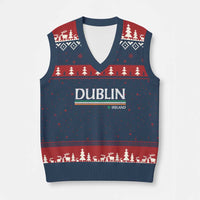 Dublin Ireland V-Neck Knit Sweater Vest Ireland Flag Souvenirs St Patricks Day Shamrock