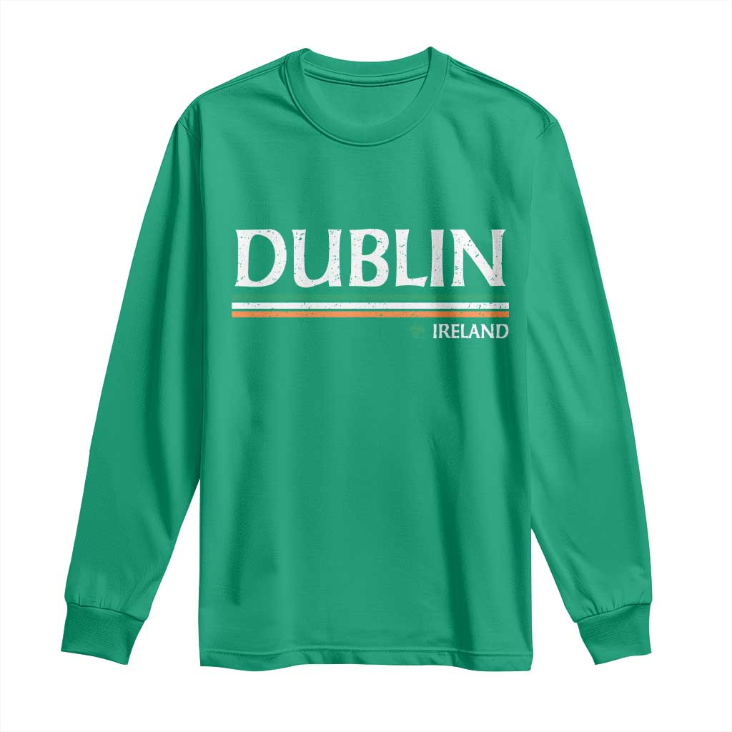 Dublin Ireland Long Sleeve Shirt Ireland Flag Souvenirs St Patricks Day Shamrock