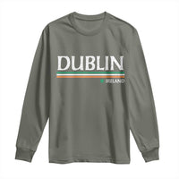 Dublin Ireland Long Sleeve Shirt Ireland Flag Souvenirs St Patricks Day Shamrock