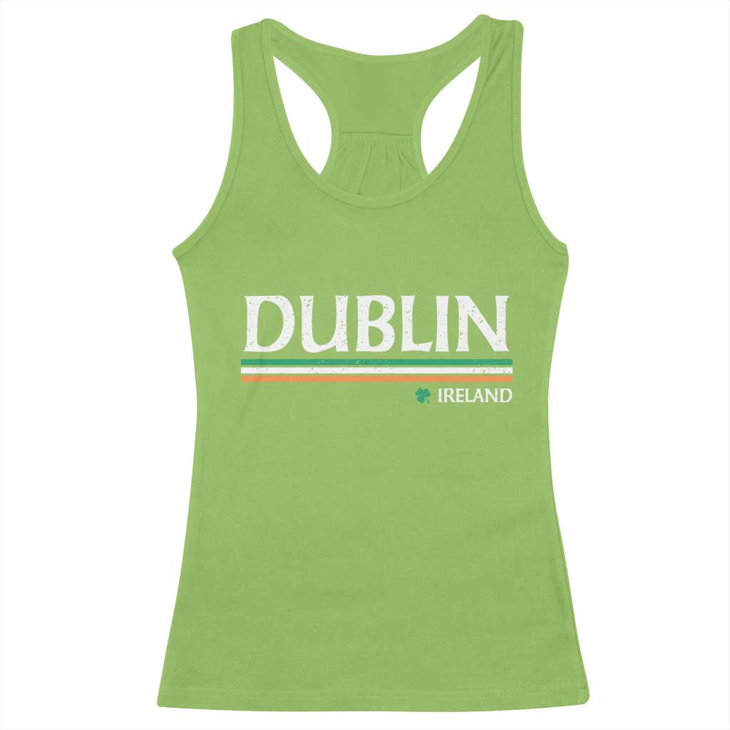 Dublin Ireland Racerback Tank Top Ireland Flag Souvenirs St Patricks Day Shamrock