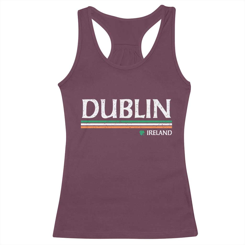 Dublin Ireland Racerback Tank Top Ireland Flag Souvenirs St Patricks Day Shamrock