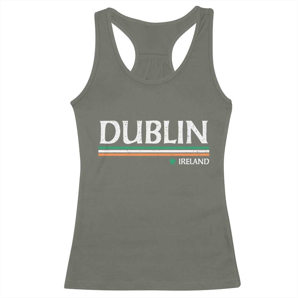 Dublin Ireland Racerback Tank Top Ireland Flag Souvenirs St Patricks Day Shamrock