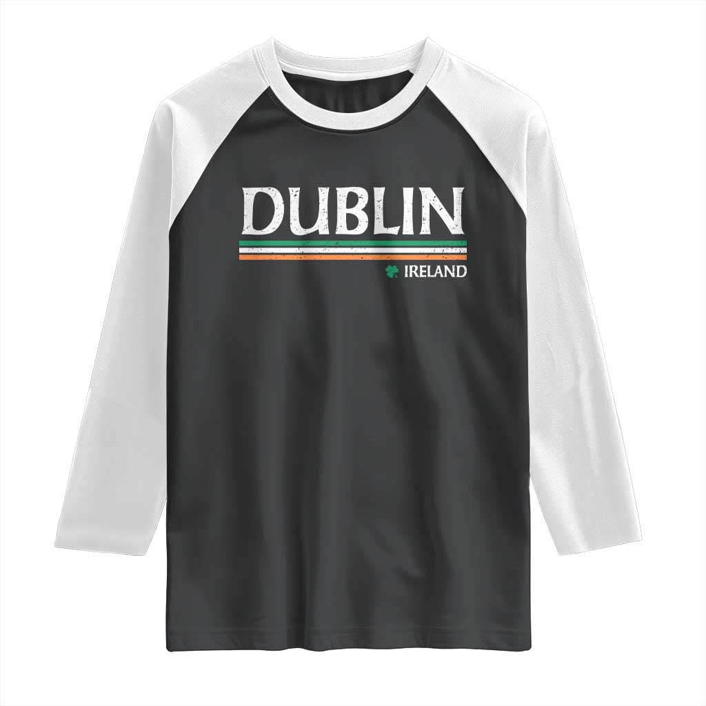 Dublin Ireland Raglan Shirt Ireland Flag Souvenirs St Patricks Day Shamrock