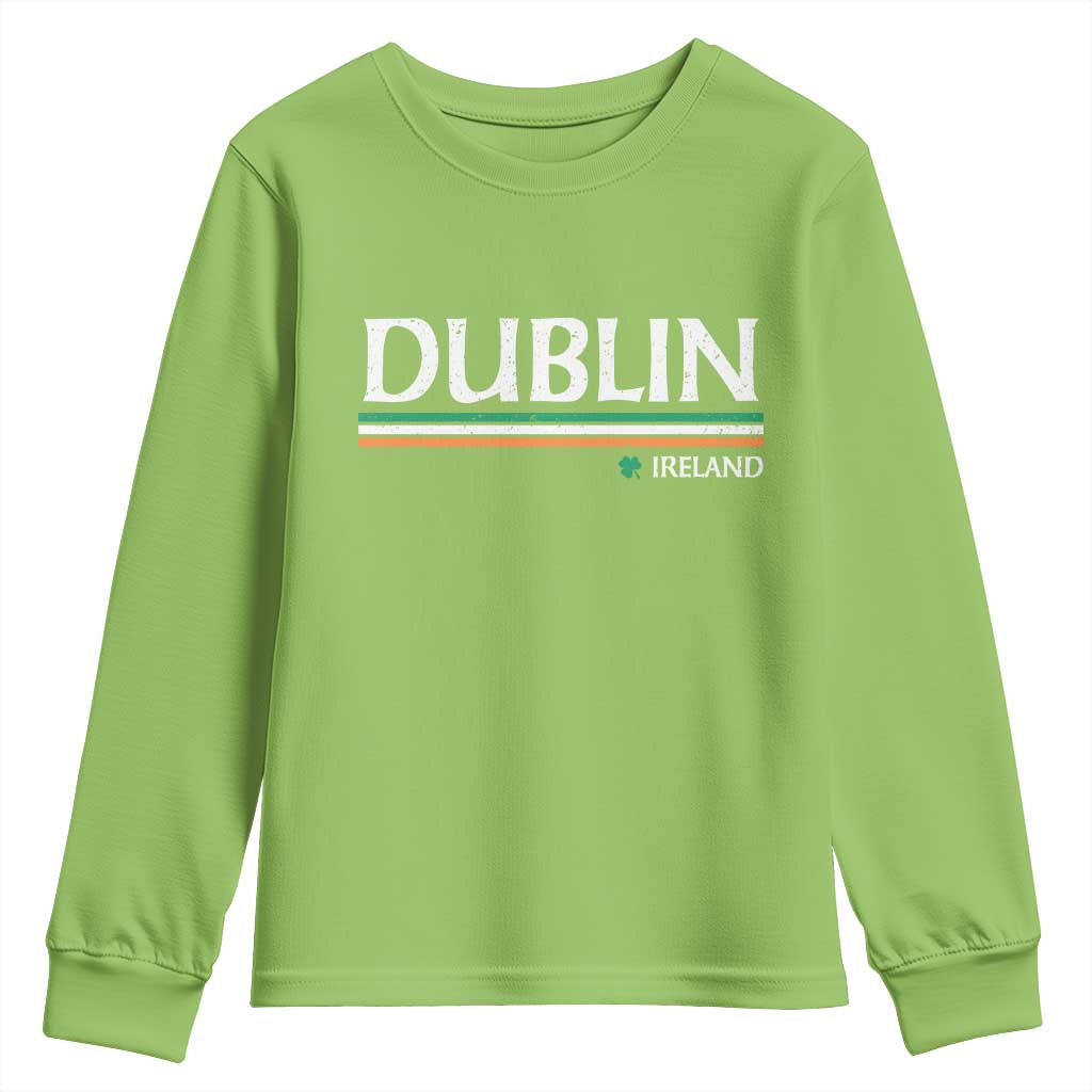 Dublin Ireland Youth Sweatshirt Ireland Flag Souvenirs St Patricks Day Shamrock