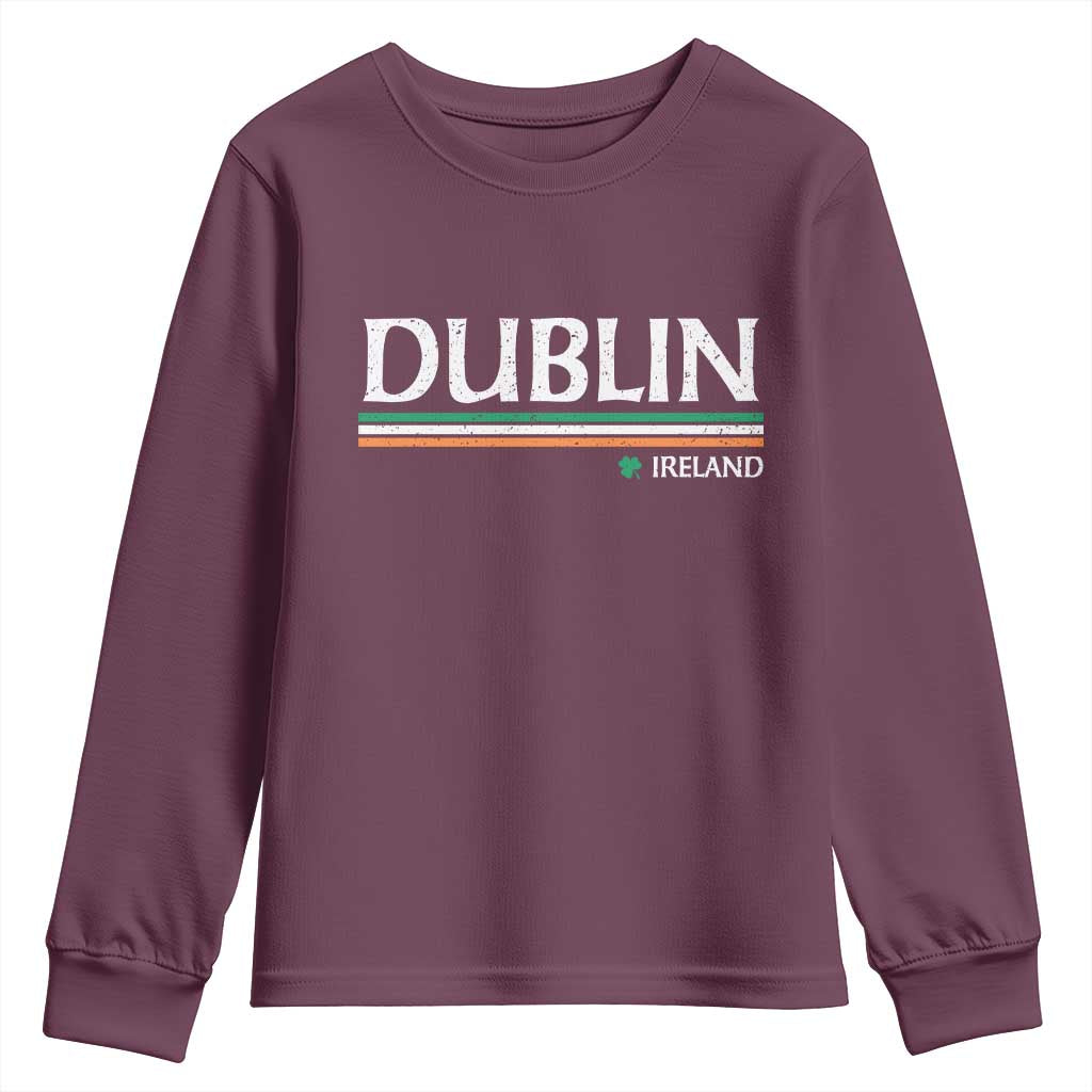 Dublin Ireland Youth Sweatshirt Ireland Flag Souvenirs St Patricks Day Shamrock