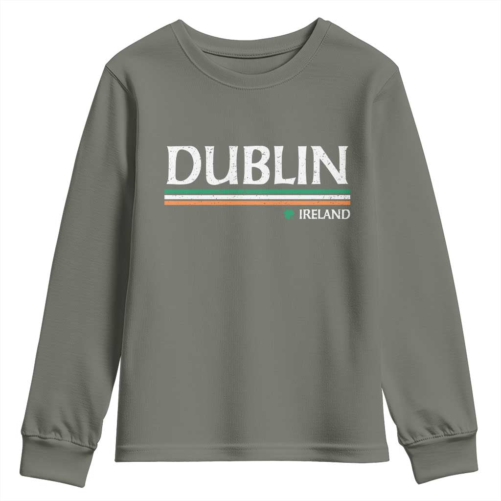 Dublin Ireland Youth Sweatshirt Ireland Flag Souvenirs St Patricks Day Shamrock