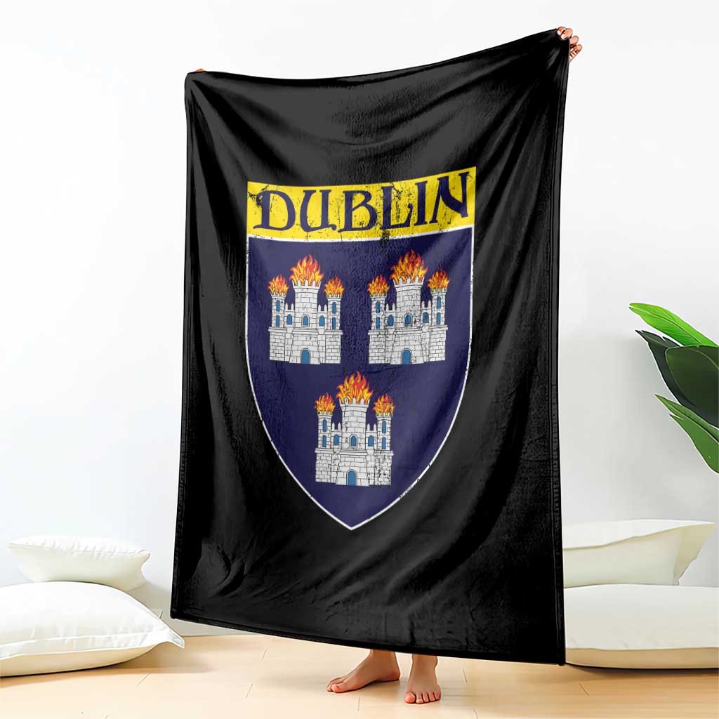 Dublin Ireland Throw Blanket The Coat of Arms of Dublin Three Burning Castles
