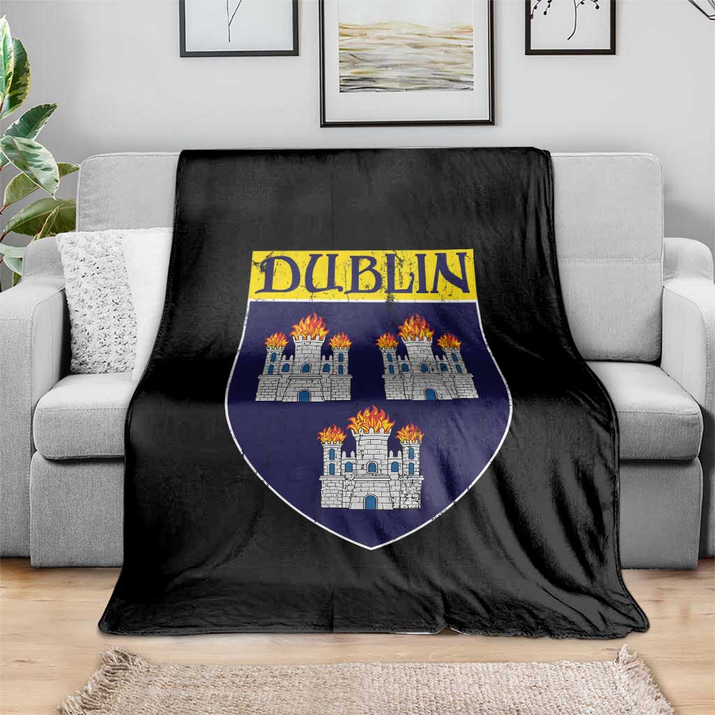 Dublin Ireland Throw Blanket The Coat of Arms of Dublin Three Burning Castles