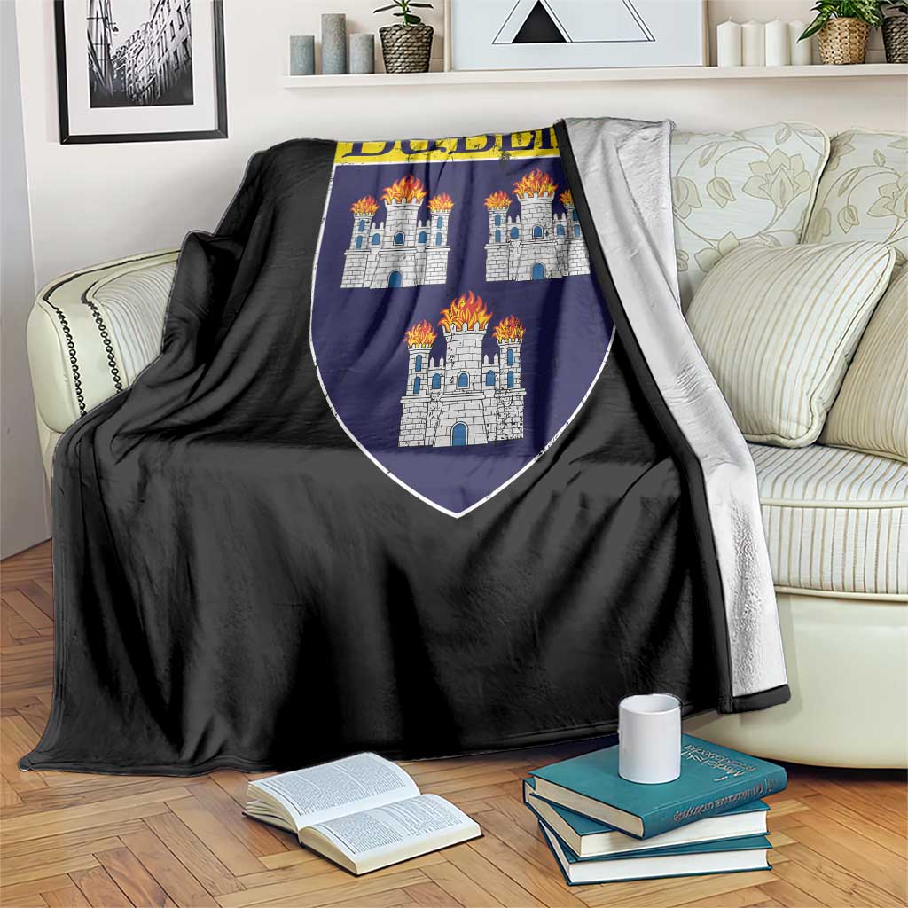 Dublin Ireland Throw Blanket The Coat of Arms of Dublin Three Burning Castles