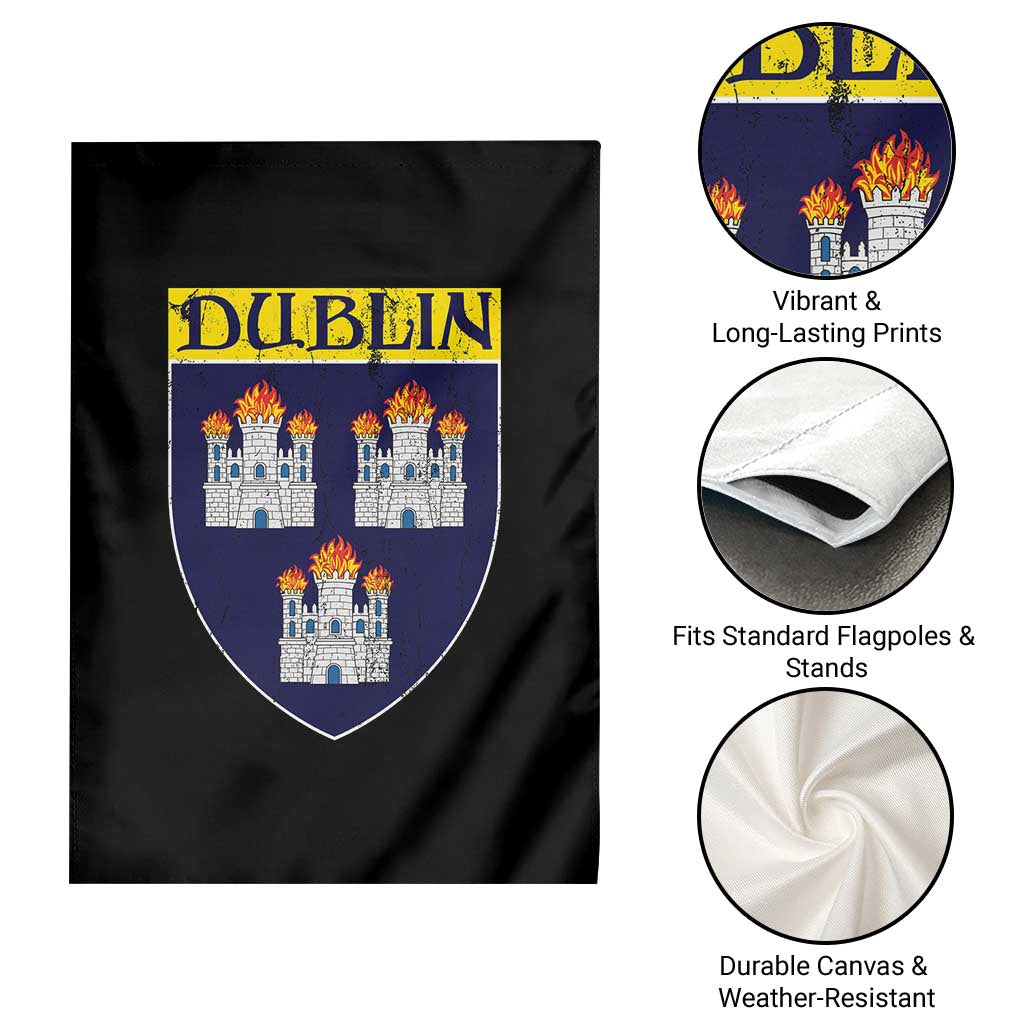 Dublin Ireland Garden Flag The Coat of Arms of Dublin Three Burning Castles