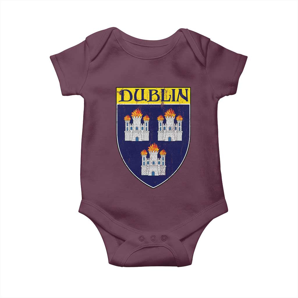 Dublin Ireland Baby Onesie The Coat of Arms of Dublin Three Burning Castles