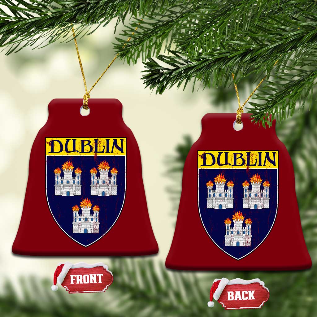 Dublin Ireland Ceramic Ornament The Coat of Arms of Dublin Three Burning Castles