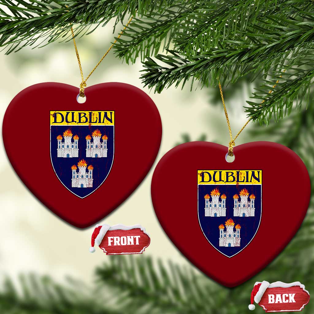 Dublin Ireland Ceramic Ornament The Coat of Arms of Dublin Three Burning Castles
